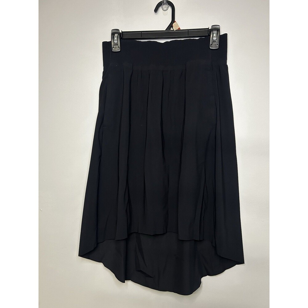Athleta Womens Black Cosmic Elastic Waist Pull-On High Low A-Line Skirt Size XS